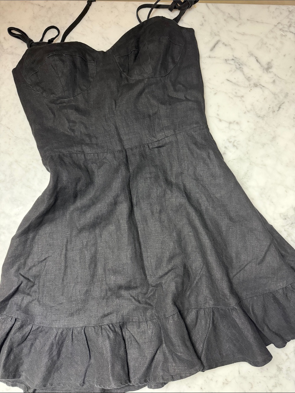 Reformation black linen mini dress Size 0